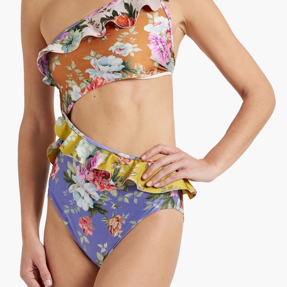 ZIMMERMAN Frill Cut Out Swimsuit size 1 (US 4-6) Pattie Spliced NEW with Tags - Picture 1 of 8